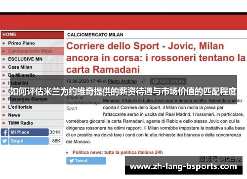 如何评估米兰为约维奇提供的薪资待遇与市场价值的匹配程度